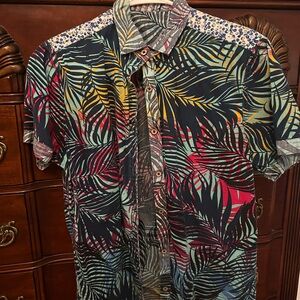 Multicolor Tropical Print Men's Shirt